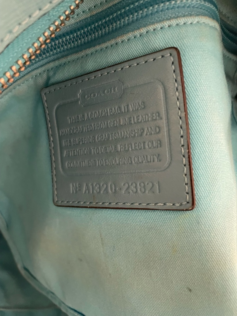 Coach Safiano Robin’s Egg Blue Satchel - Picture 13 of 14